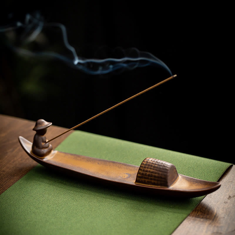 Nimara Ritual A Lonely Fisherman Afloat Ceramic Healing Incense Burner