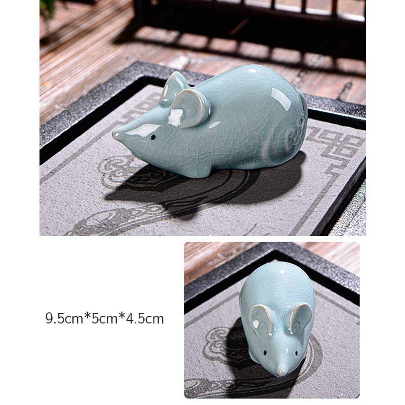 Nimara Ritual Chinese Zodiac Wealth Ceramic Tea Pet Home Figurine Decoration