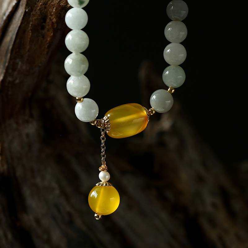 Nimara Ritual Natural White Jade Agate Protection Bracelet