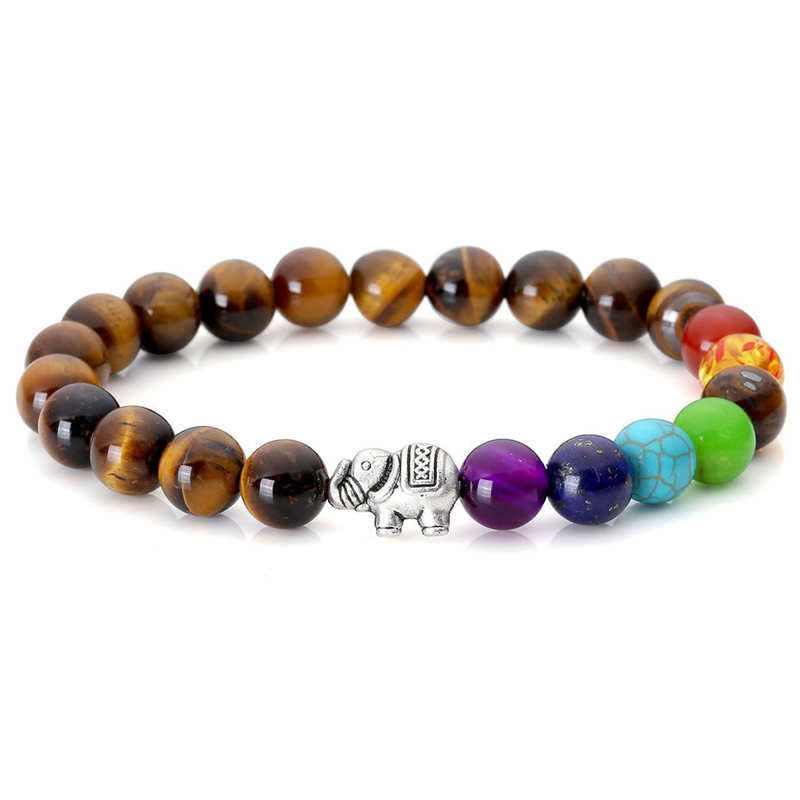 Nimara Ritual Lava Rock Tiger Eye Stone Elephant Diffuser Peace Healing Bracelet