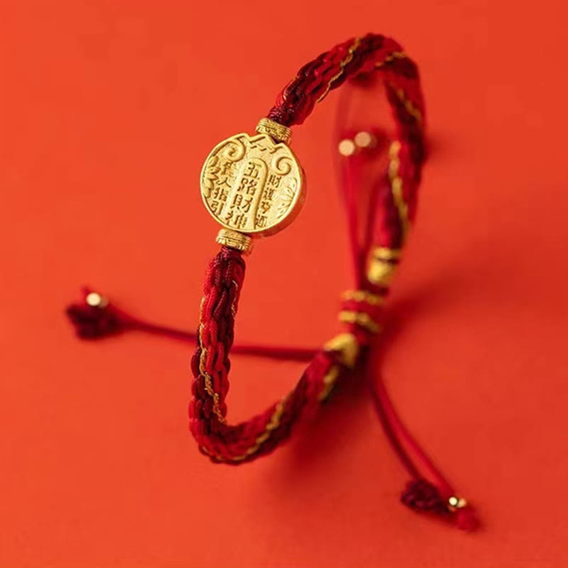Nimara Ritual Five Directions Gods of Wealth Handmade Reincarnation Knot Protection String Braid Bracelet