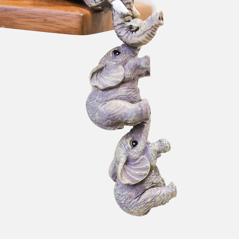 Nimara Ritual 3pcs Feng Shui Elephant Sitter Figurines Wealth Figurine Home Decoration