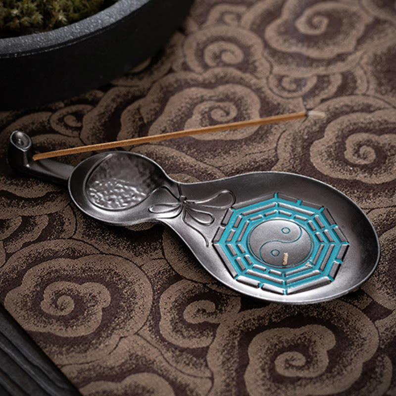 Nimara Ritual Gourd Yin Yang Bagua Copper Blessing Incense Burner Decoration