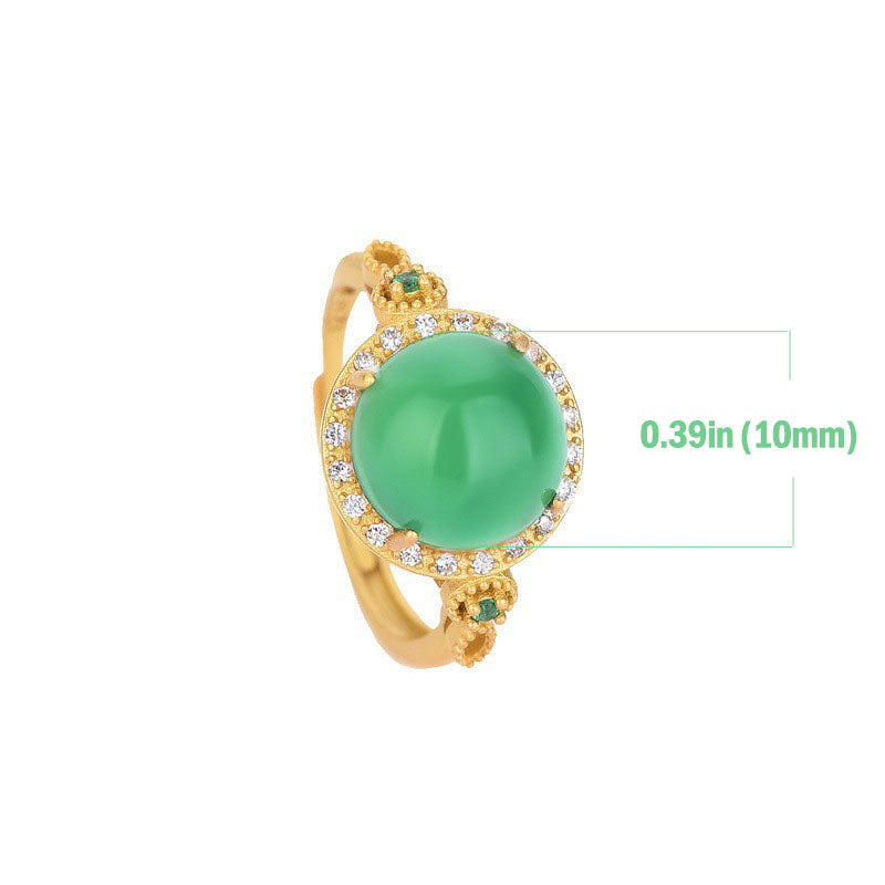 Nimara Ritual Green Jade Fortune Ring