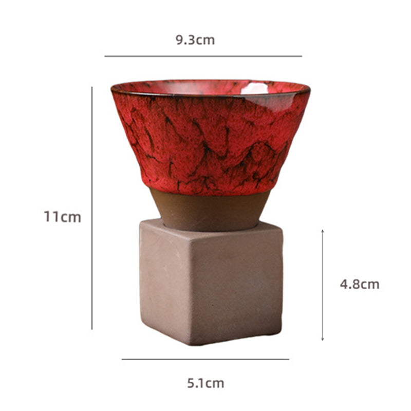 Nimara Ritual Retro Kiln Change Ceramic Coffee Mug Tea Latte Espresso Coffee Cup With Base 200ml
