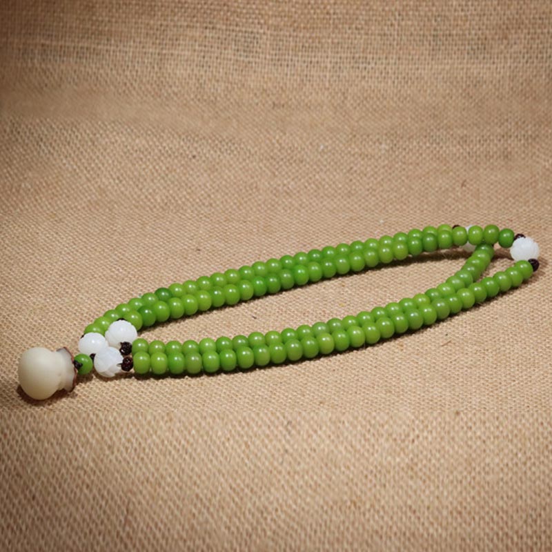 Nimara Ritual Natural Bodhi Seed 108 Beads Mala Wisdom Bracelet