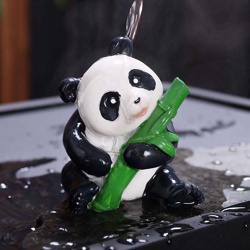 Nimara Ritual Color Changing Small Cute Panda Bamboo Tea Pet Resin Home Figurine Decoration