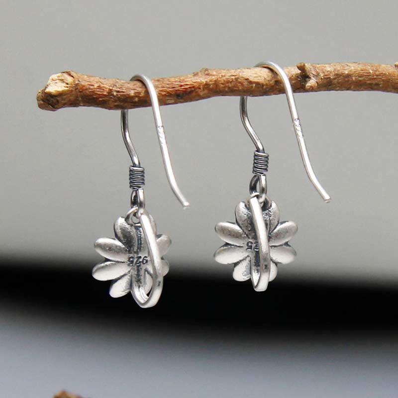 Nimara Ritual 925 Sterling Silver Lotus Flower Enlightenment Earrings
