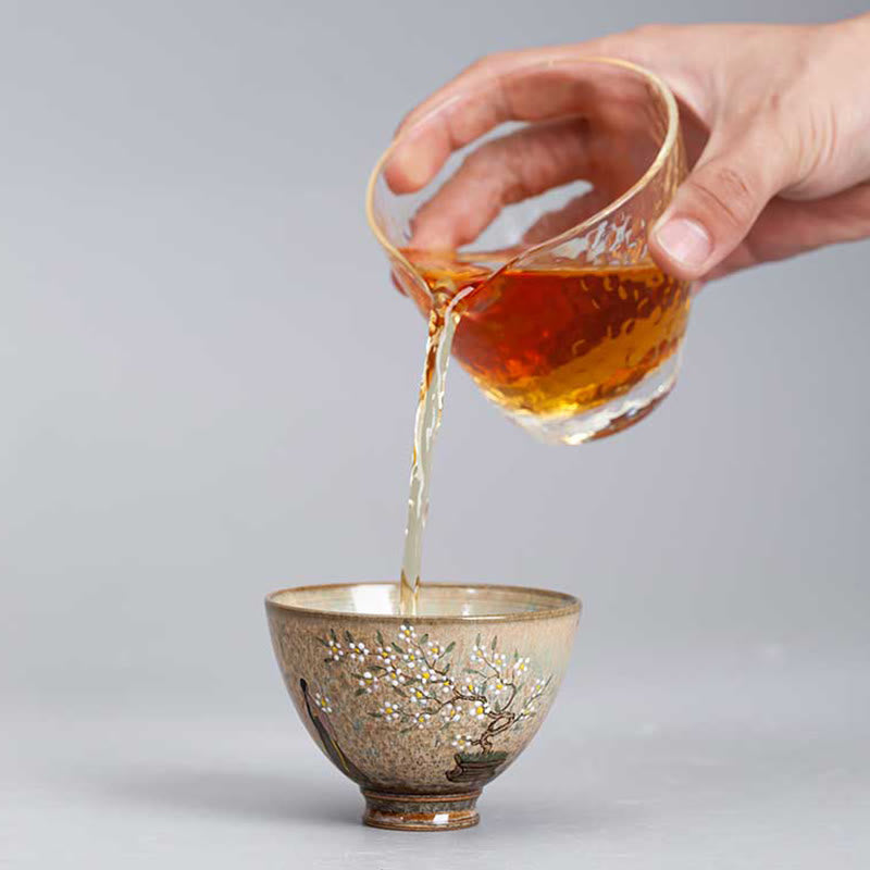 Nimara Ritual Jingdezhen Hand Painted Ru Kiln Porcelain Hanfu Girl Flower Ceramic Teacup Kung Fu Tea Cups