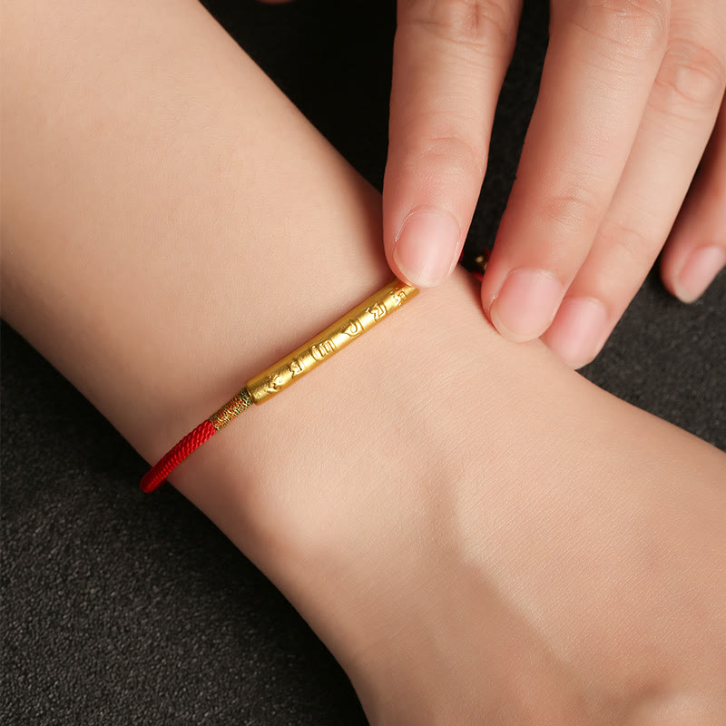 Nimara Ritual Tibetan Buddhist Handmade Mani Mantra Lucky Red String Bracelet