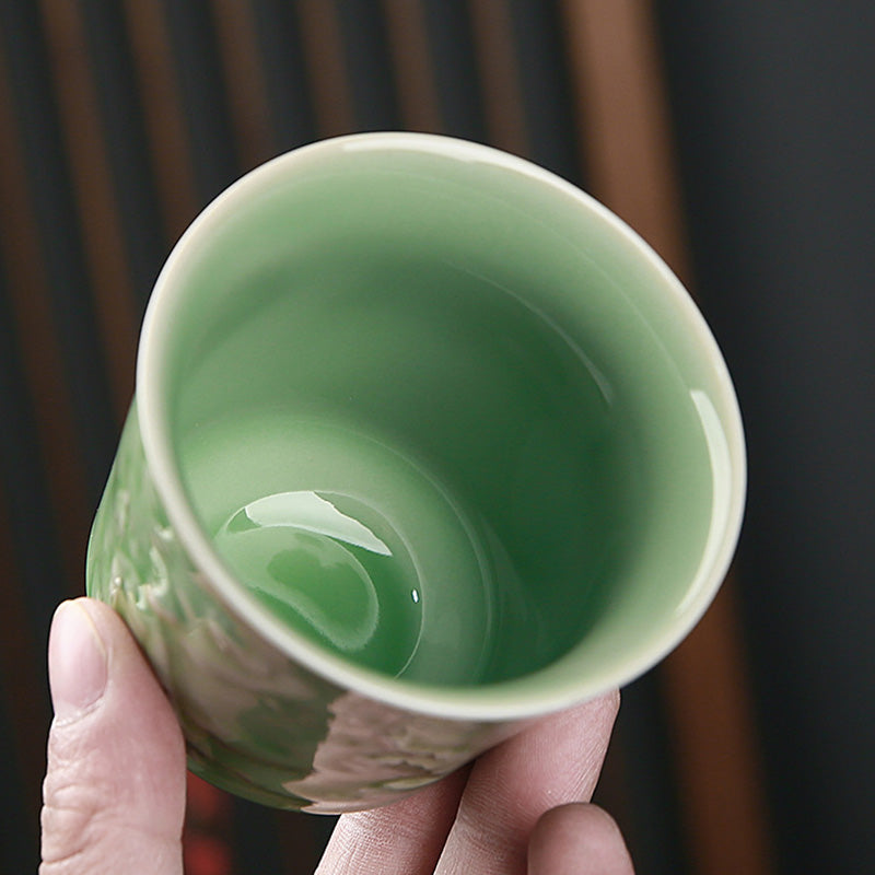 Nimara Ritual Trees Pavilion Mountains Rivers Pine Ceramic Teacup Kung Fu Tea Cup