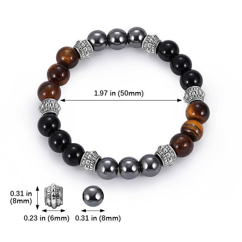 Nimara Ritual Tiger Eye and Hematite Good Luck and Healing Bracelet