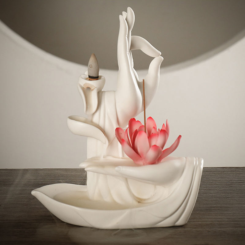 Nimara RitualTibetan Lotus Blessing Incense Burner Decoration