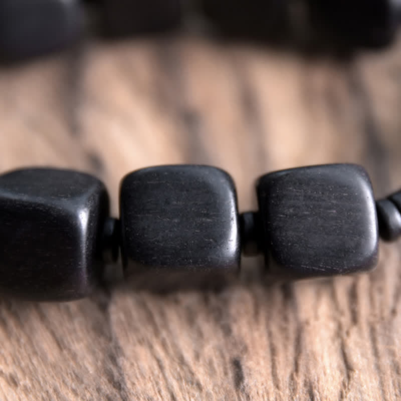 Nimara Ritual Tibetan Ebony Wood Dzi Bead Strength Bracelet