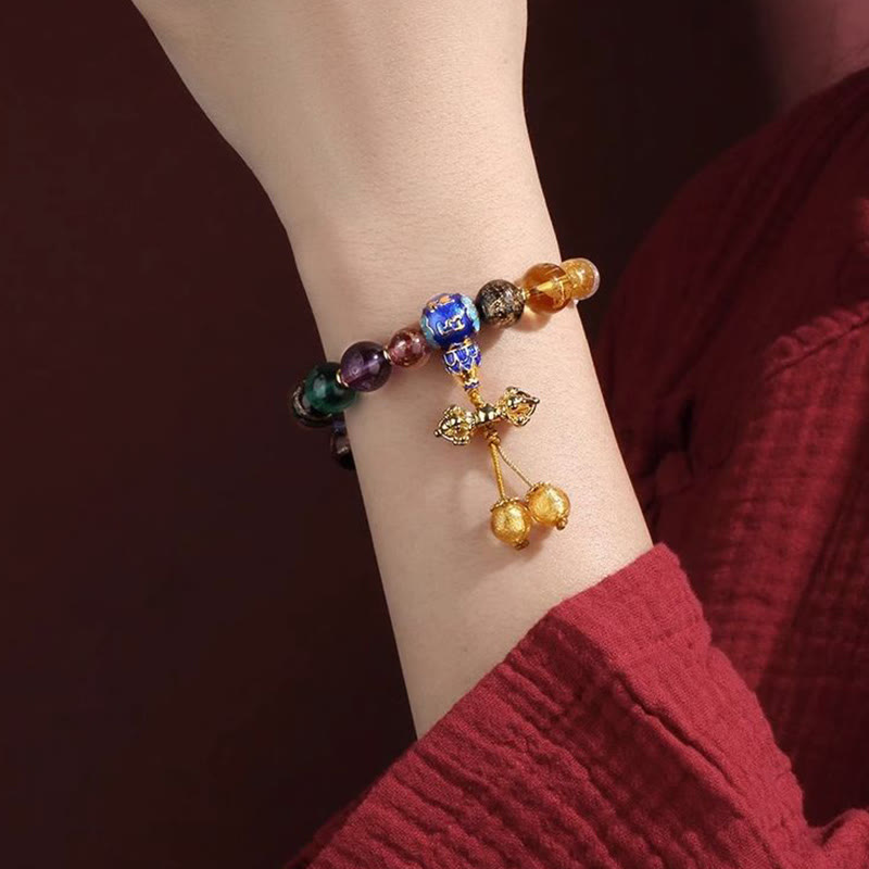 Nimara Ritual Tibetan Colorful Incense Ash Liuli Glass Bead Om Mani Padme Hum Dorje Vajra 18 Beads Wrist Mala
