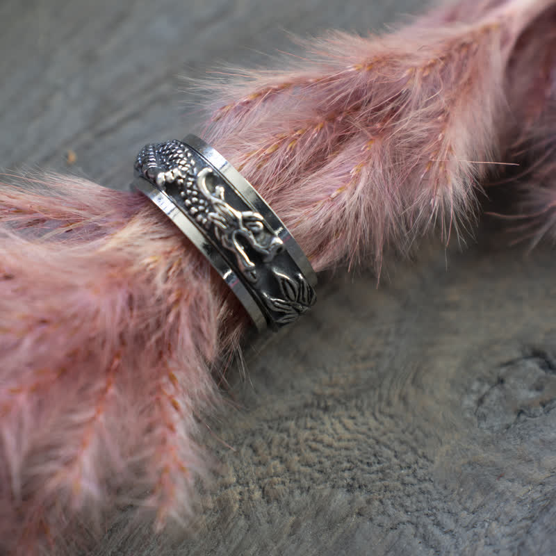Nimara Ritual Dragon Titanium Steel Stimulation Rotatable Ring