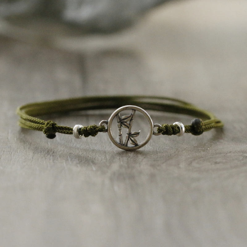 Nimara Ritual 925 Sterling Silver Bamboo Luck String Bracelet
