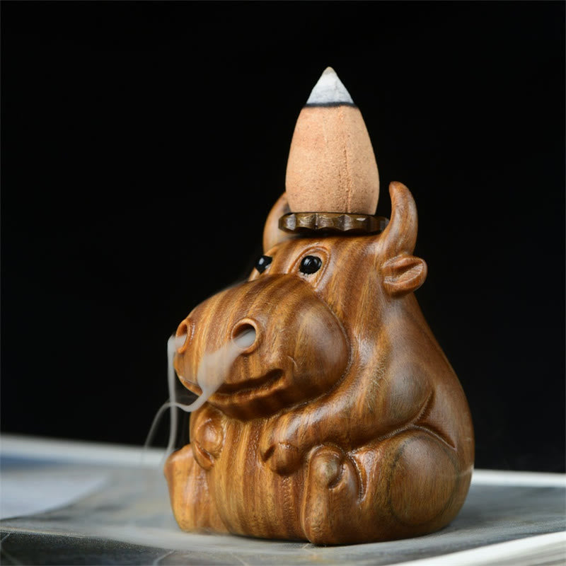 Nimara Ritual Green Sandalwood Cute Calf Pattern Meditation Backflow Incense Burner Decoration