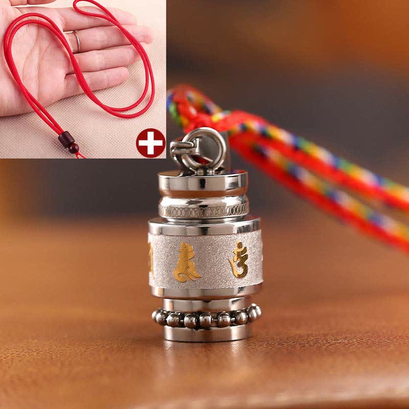 Nimara Ritual Tibet Om Mani Padme Hum Shurangama Mantra Titanium Steel Wisdom Amulet Necklace Pendant