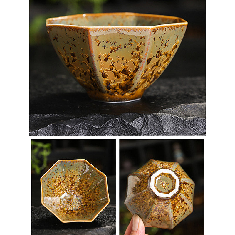 Nimara Ritual Colorful Brown Ceramic Teacup Kung Fu Tea Cup Bowl