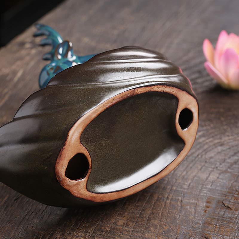 Nimara Ritual Little Deer Ceramic Lotus Meditation Incense Burner Decoration