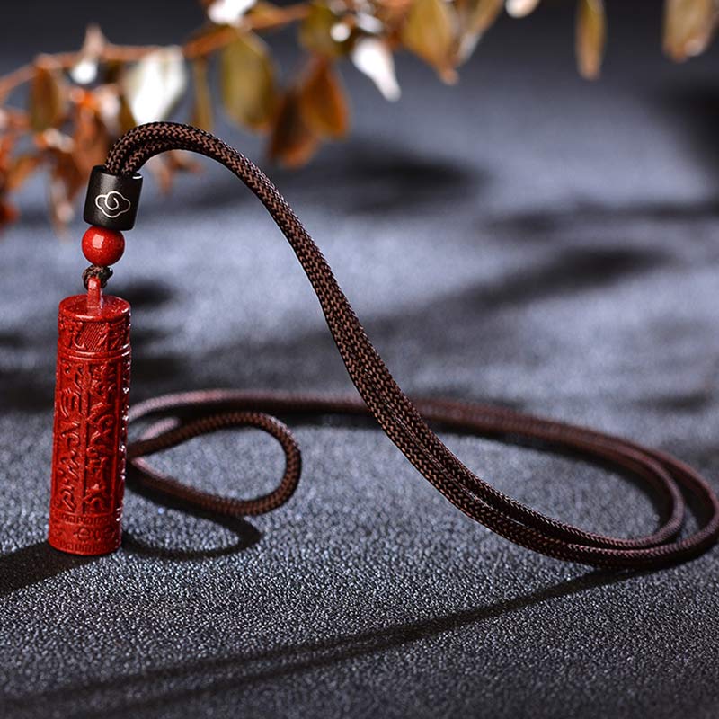 Nimara Ritual Tibetan Cinnabar Mantra Concentration String Necklace