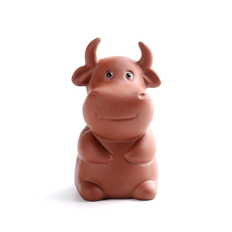 Nimara Ritual Chinese Zodiac Purple Clay Wealth Ceramic Tea Pet Home Figurine Decoration