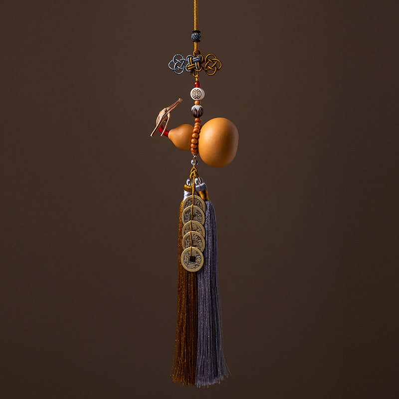 Nimara Ritual Feng Shui Coins Gourd Chinese Knot Lucky Coins Five Emperor Money Wealth Tassels Decoration
