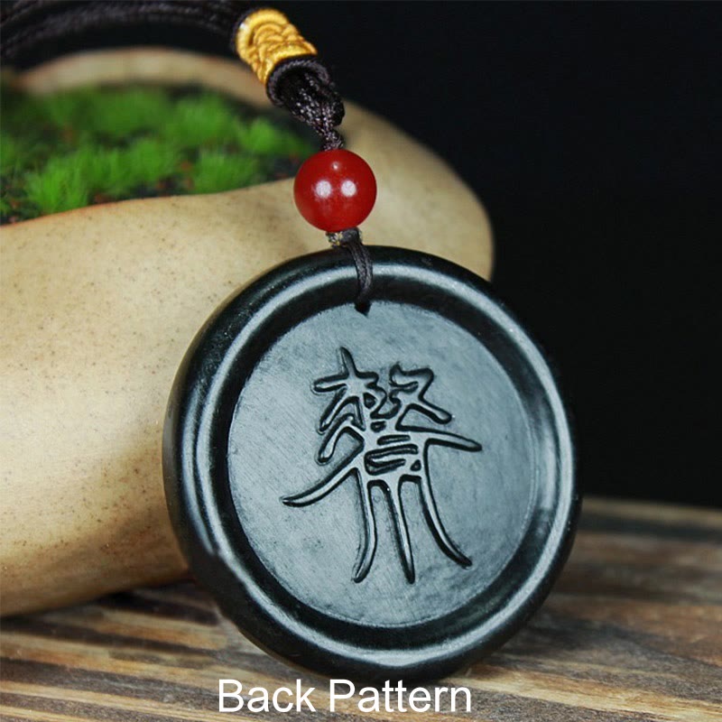 Nimara Ritual Natural Hetian Cyan Jade Yin Yang Luck Harmony Necklace Pendant
