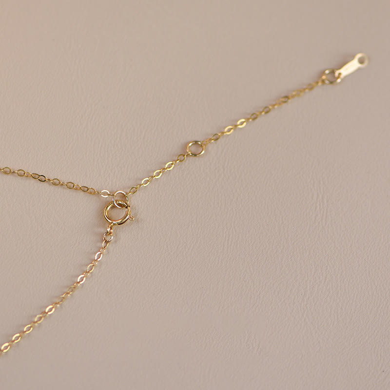 Nimara Ritual 14K Gold Plated Pearl Hetian Jade Shell Luck Cat Kitten Necklace Pendant