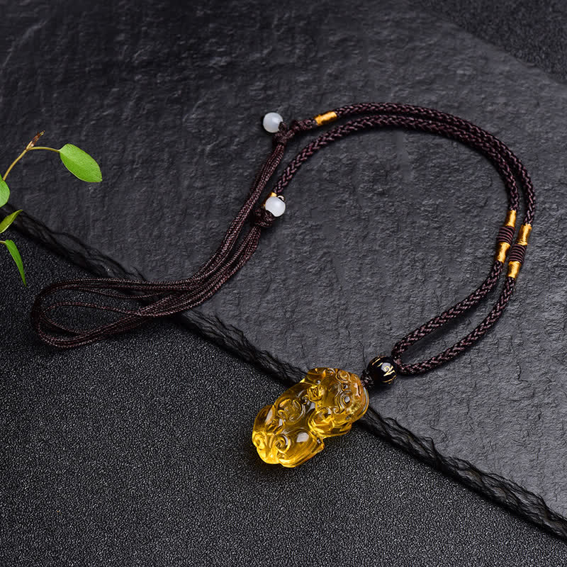 Nimara Ritual FengShui Citrine PiXiu Wealth Necklace Pendant