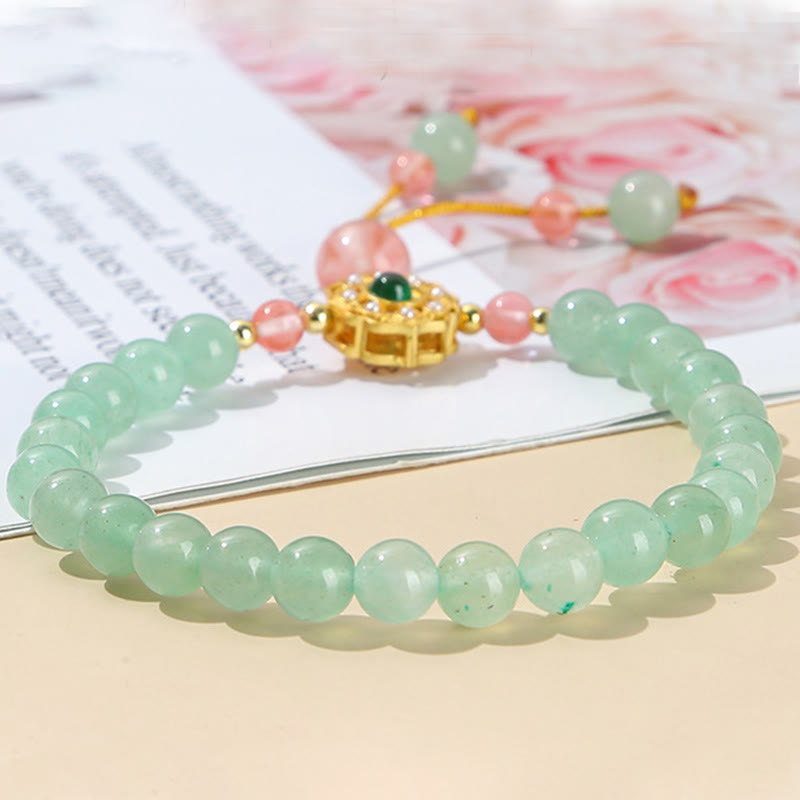 Nimara Ritual Green Aventurine Luck Bead Tassel Bracelet
