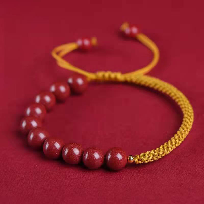 Nimara Ritual Natural Cinnabar King Kong Knot Blessing String Bracelet