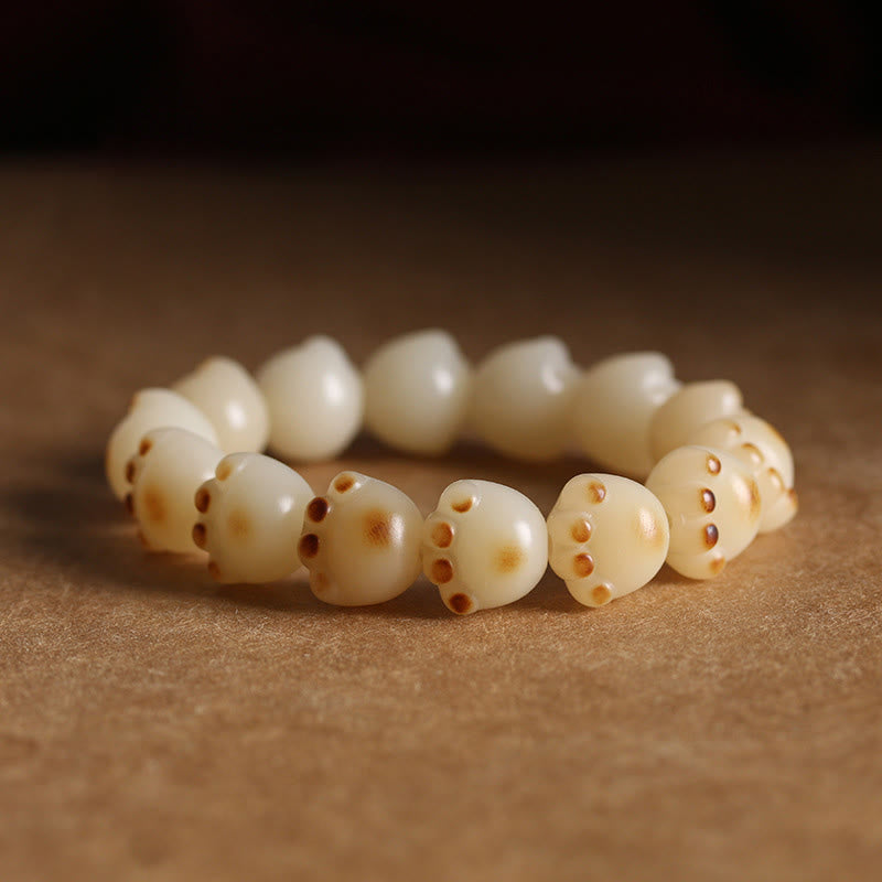 Nimara Ritual Cute Lucky Cat Bodhi Seed Cat Paw Harmony Bracelet