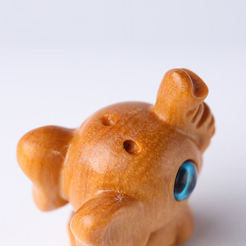 Nimara Ritual Sandalwood Small Leaf Red Sandalwood Green Sandalwood Lucky Mini Elephant Carved Protection Decoration