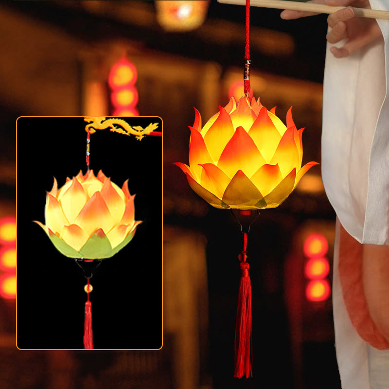 Nimara Ritual DIY Lotus Flower Dragon Lantern Tassel Lamp Decoration