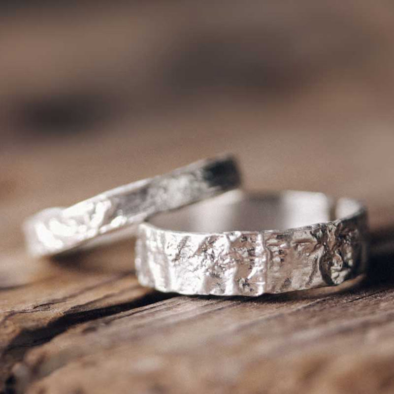 Nimara Ritual 925 Sterling Silver Simple Design Blessing Couple Ring
