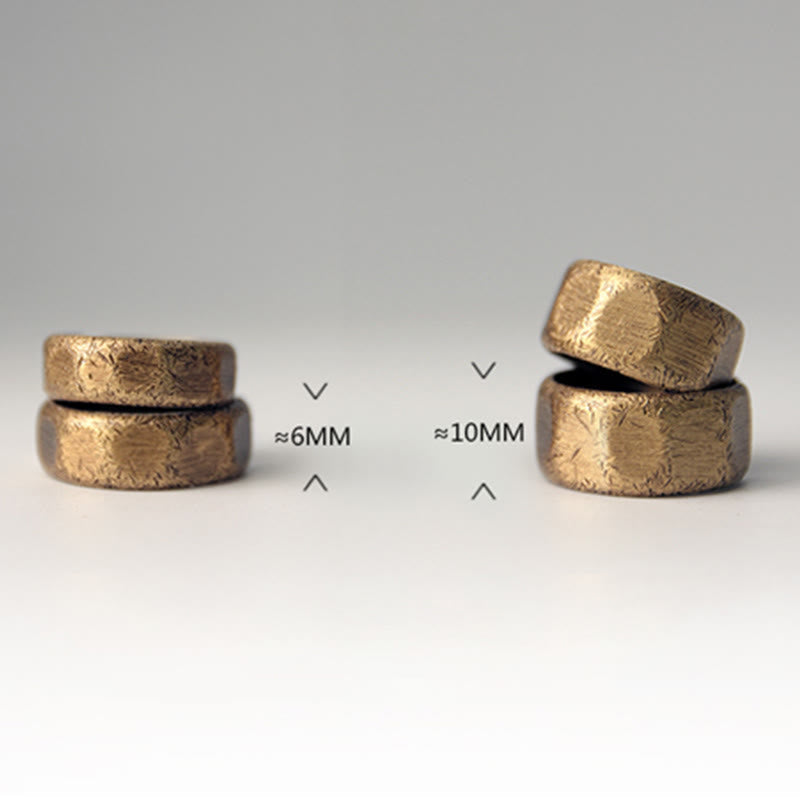 Nimara Ritual Tibetan Simple Design Copper Brass Frosted Wealth Ring
