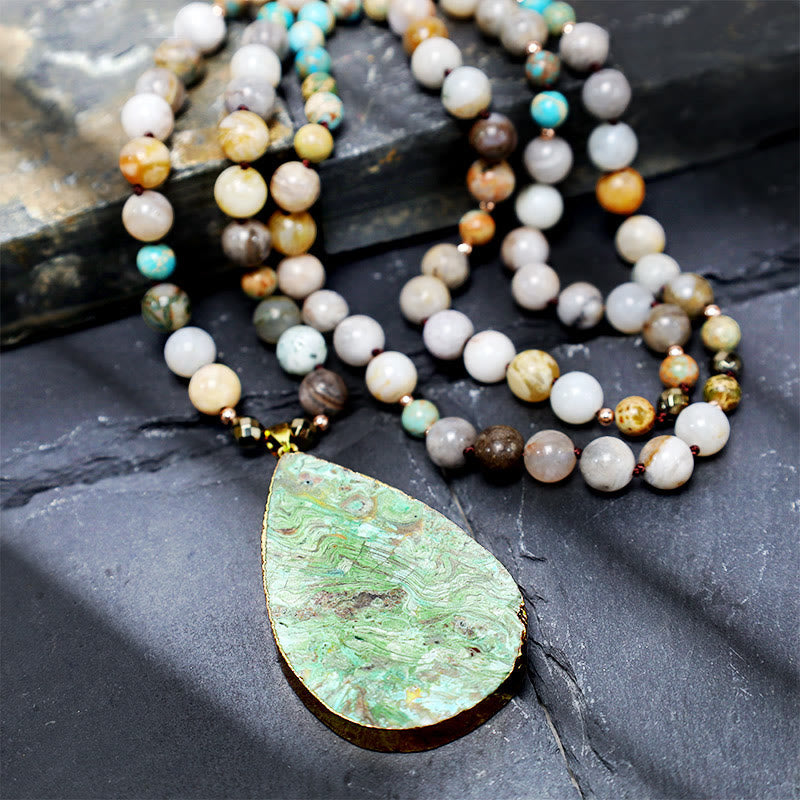 Nimara Ritual Natural Ocean Picasso Jasper Beaded Healing Neckace