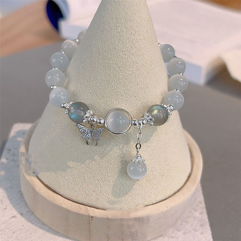 Nimara Ritual Cat's Eye Moonstone Butterfly Star Charm Support Bracelet