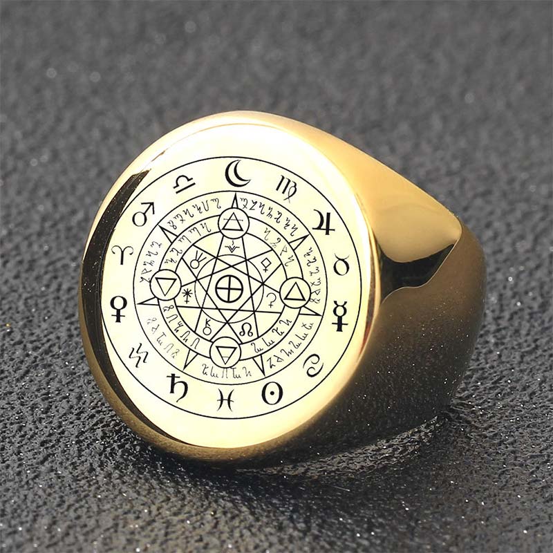 Nimara Ritual 12 Constellations of the Zodiac Protection Blessing Ring