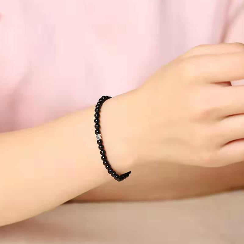 Nimara Ritual Natural Black Obsidian Smoky Quartz Purification Strength Bracelet