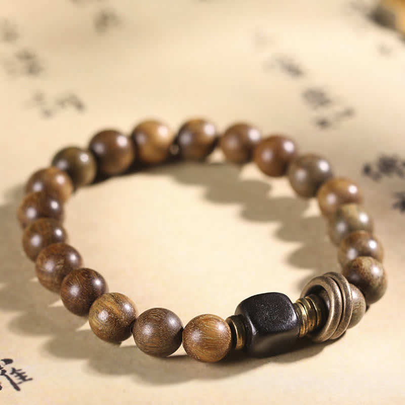 Nimara Ritual Tibetan Green Sandalwood Crystal Soothing Peace Bracelet