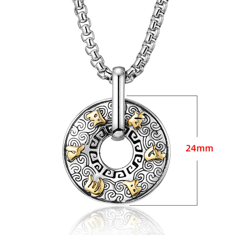 Nimara Ritual Tibetan Om Mani Padme Hum Peace Buckle Creativity Necklace Pendant