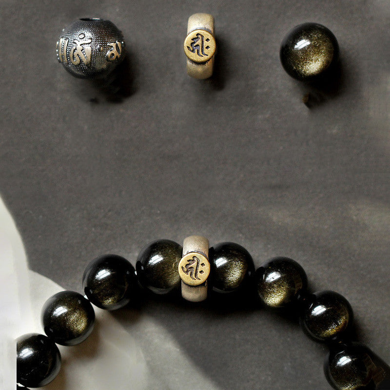 Nimara Ritual Chinese Zodiac Natal Buddha Obsidian Purification Bracelet