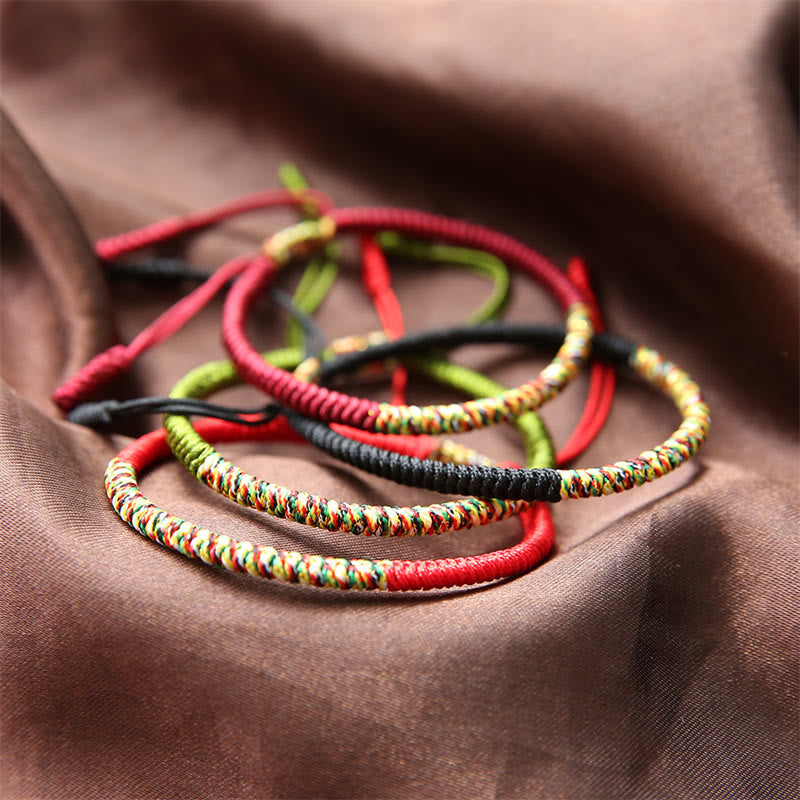 Nimara Ritual Tibetan Handmade Multicolor King Kong Knot Luck Strength Braided Bracelet