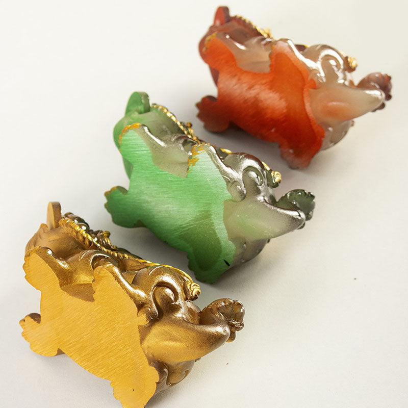 Nimara Ritual Color Changing Small PiXiu Copper Coins Resin Tea Pet Wealth Home Figurine Decoration