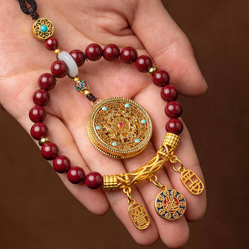 Nimara Ritual Natural Cinnabar Wish Ruyi Peace Blessing Car Hanging Decoration