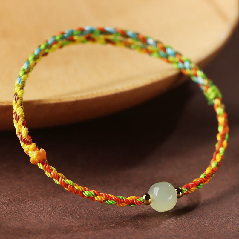 Nimara Ritual Colorful Rope Luck Jade Bead Abundance Bracelet