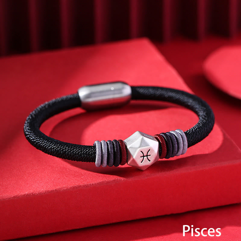 Nimara Ritual 999 Sterling Silver 12 Constellations of the Zodiac Blessing Handmade String Bracelet